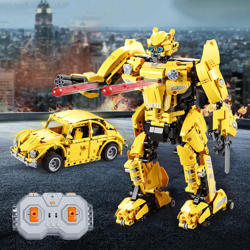 

RC Beetle Classic Car Robot 2 In 1 Bumblebee Building Block Set Fit Legoings Technic Power Motor Model Bricks Children Toy Gift