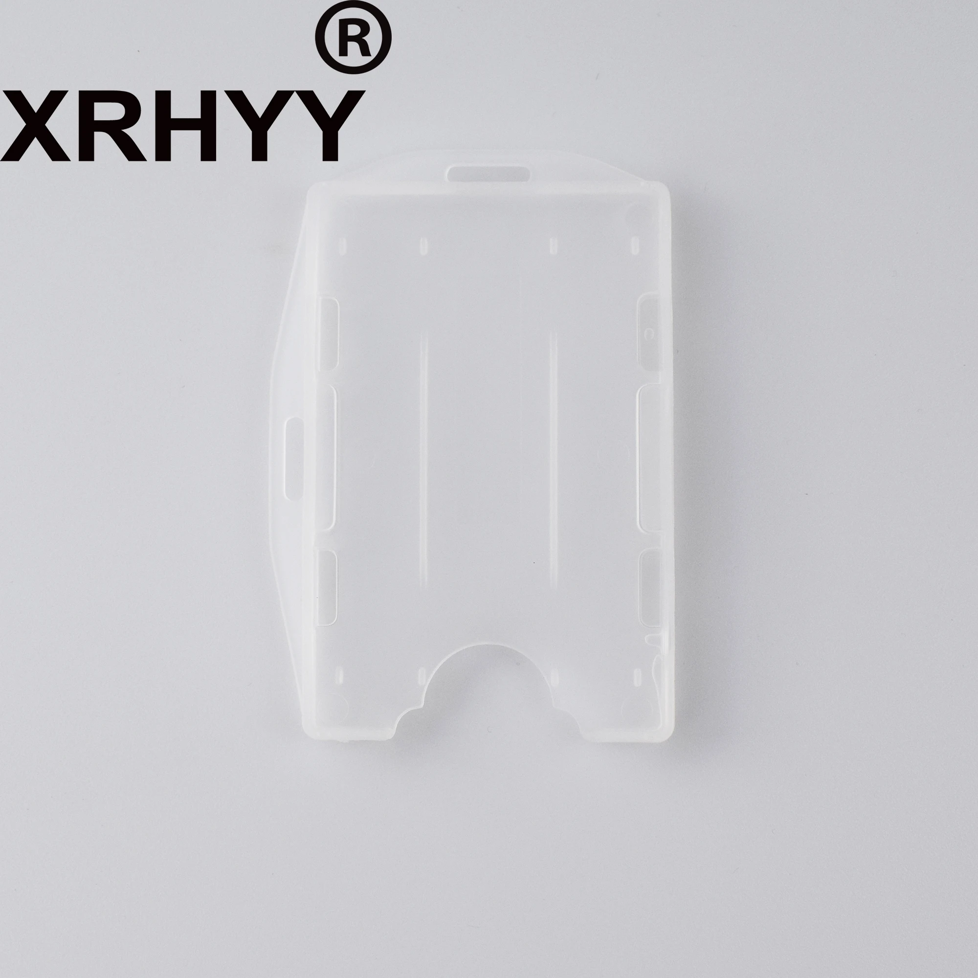 Xrhyy упаковка из 5 матовый прозрачный 2-сторонняя жесткая карты Бизнес удостоверение личности держатель с отделением для карт и Сеть отверстий