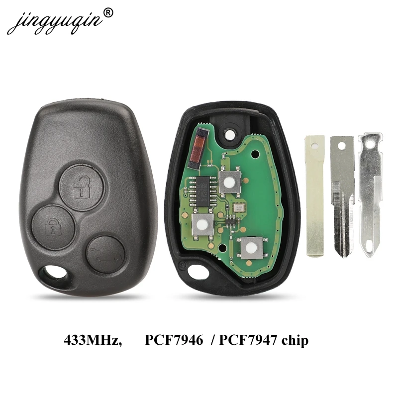 Jingyuqin дистанционный ключ PCF7946 чип 434 МГц для Renault Trafic Vivaro Primastar Movano 3 кнопки Замена управления Fob без ключа Jingyuqin дистанционный ключ PCF7946 чип 434 МГц для Renault Trafic Vivaro Primastar Movano 3 кнопки Замена управления Fob без ключа