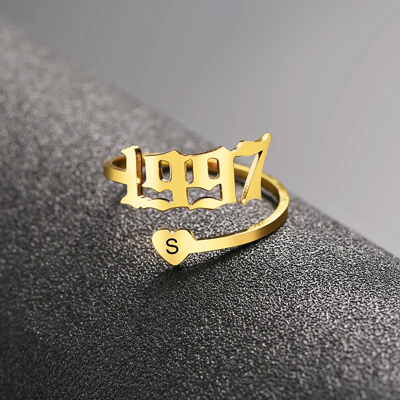 Мужское кольцо с надписью ABC enitial Heart Anillos Mujer ювелирное изделие подарок на осень