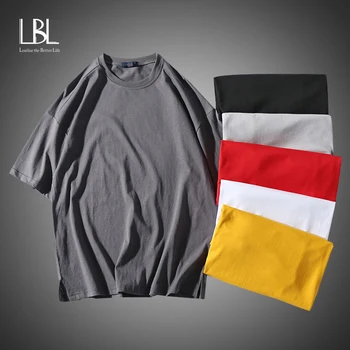 

2020 New Solid color T Shirt Mens fashion 100% cotton T-shirts Summer Short sleeve Tee Boy Skate Tshirt Tops US/Euro Plus size