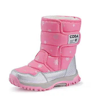 

2020 Winter Kids Boots For Girls Boots Snow Parent-child shoes warm plush soft bottom Children Pink Snow Boots For Boys Girls