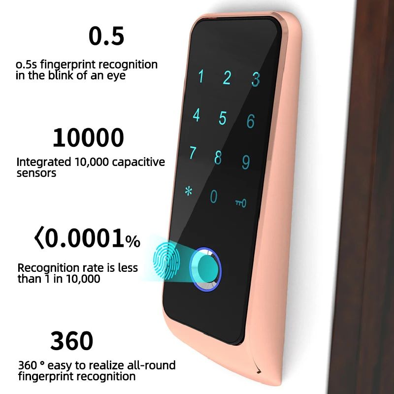 Security Electronic Lock Smart Touch Fingerprint Password Door Furniture Cabinet Door Lock Home Security Lock Waterproof