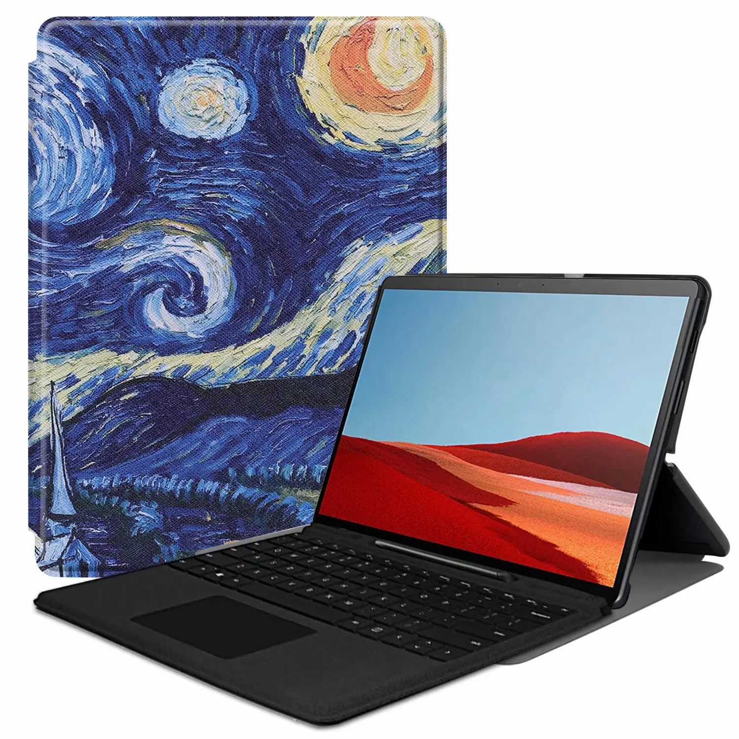Чехол с граффити для MicroSoft Surface Pro X со слотом для ручки подставка плоская крышка складной стенд держатель подставка Защита от царапин ударов