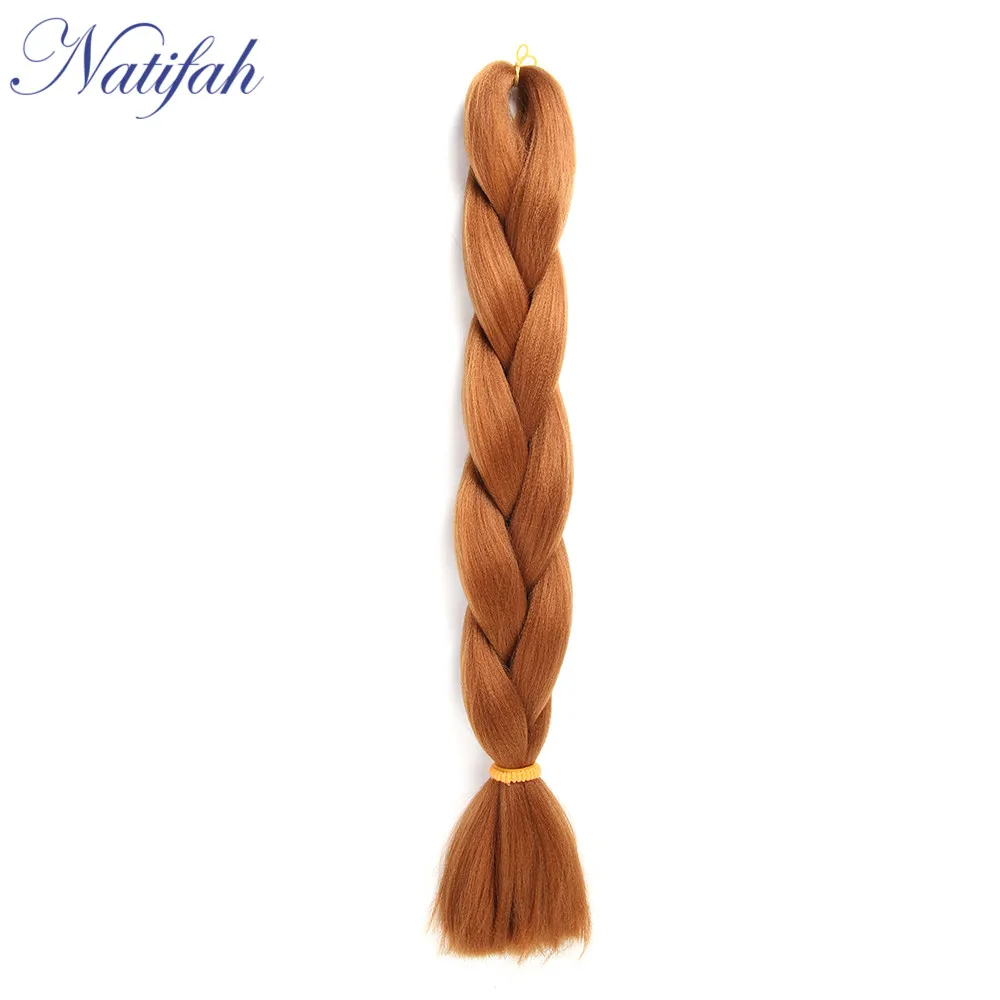 #30 Natifah Jumbo вязанные крючком косички синтетические плетеные волосы коробка косички 24 дюймов Розовый Золотой Серый Цвет для женщин - Цвет: #30