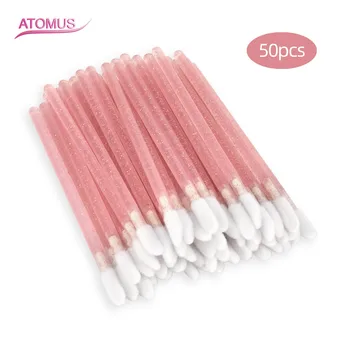 

New 50pcs Shiny Disposable Makeup Brushes Lip Brush Lipstick Lip Glossy Wands Applicator Eyeshadow Graft Eyelash Cosmetic Tool