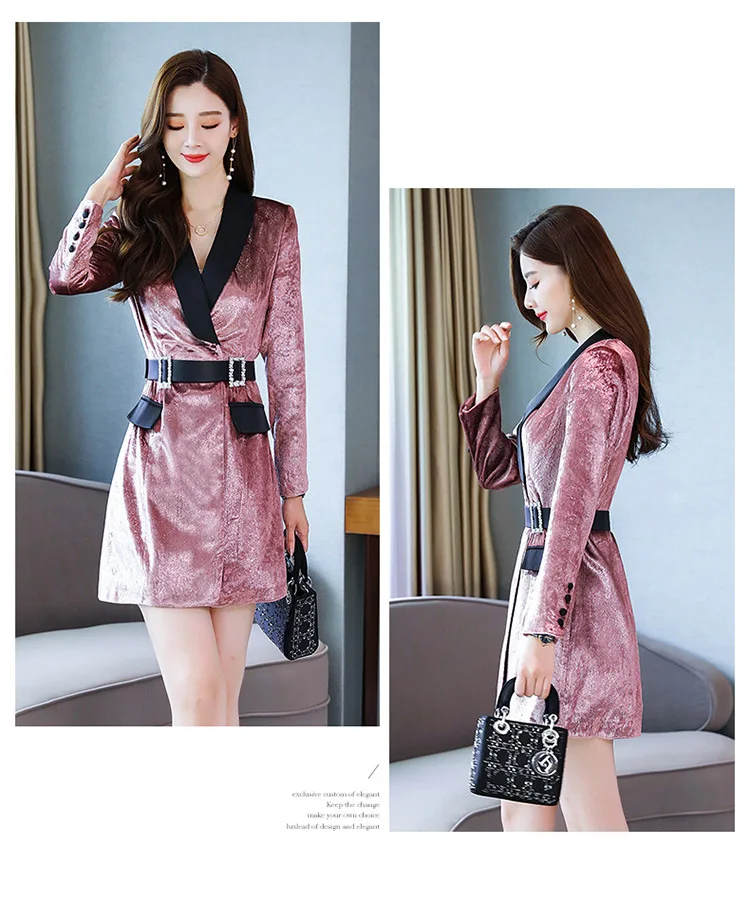 Костюм с отложным воротником и длинными рукавами; стильные элегантные простые универсальные модели года; сезон осень