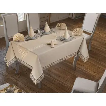 

Easy Linen Table Cover Set 18 Piece Cappucino