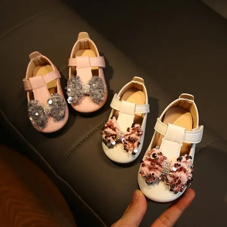 

Baby girls pu Shoes Bling Toddler kids girl princess shoes pink beige 16-20 K09 TX09