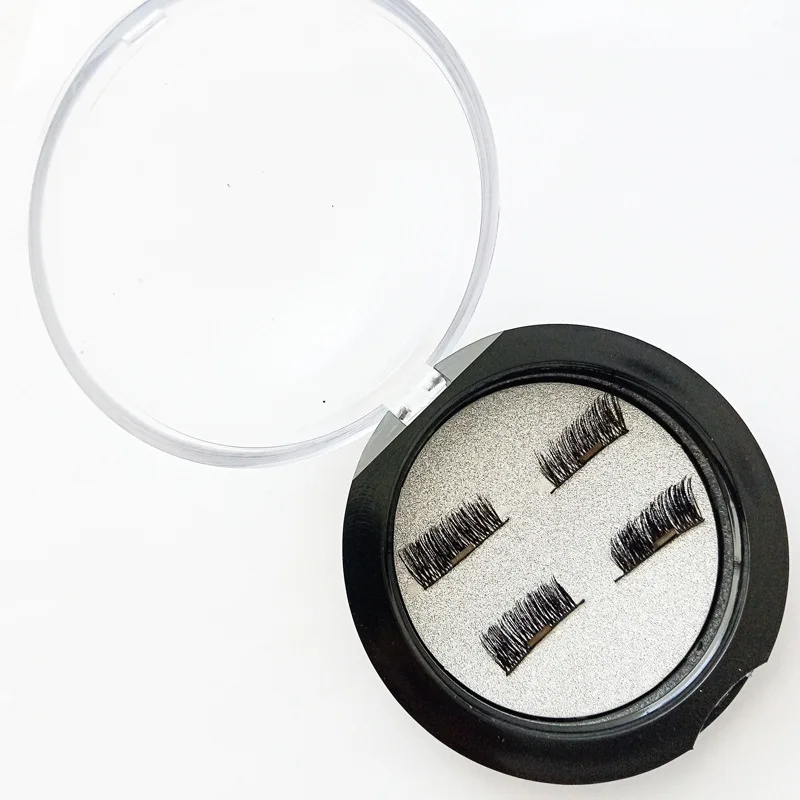 4pcs/box Magnet Magnetic Eyelash Reusable False Eyelashes & Tweezer Set Long Lasting Extension Makeup Kit