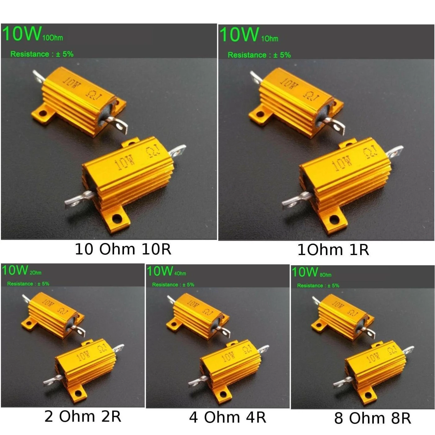 1ohm-10ohm 10W Мощный алюминиевый сплав резистор 4 ламповый усилитель испытательная нагрузка Комплект деталей
