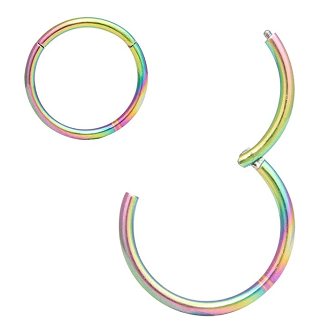 361L Surgical Steel 20G Cartilage Earrings Hoop Hinged Septum Nose Rings Helix Tragus Daith Earring Nipple Clicker Piercing