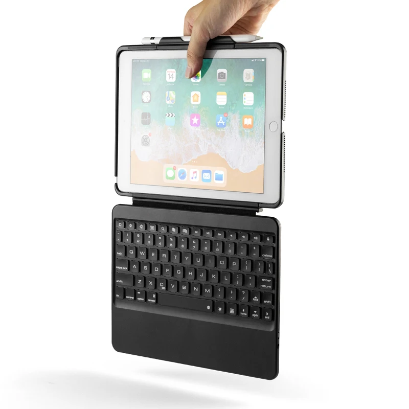 

5.1 Bluetooth keyboard case for new iPad /iPad Pro/ Air 2 9.7 inch, Removable Design +Premium TPU case + 7 color backlit