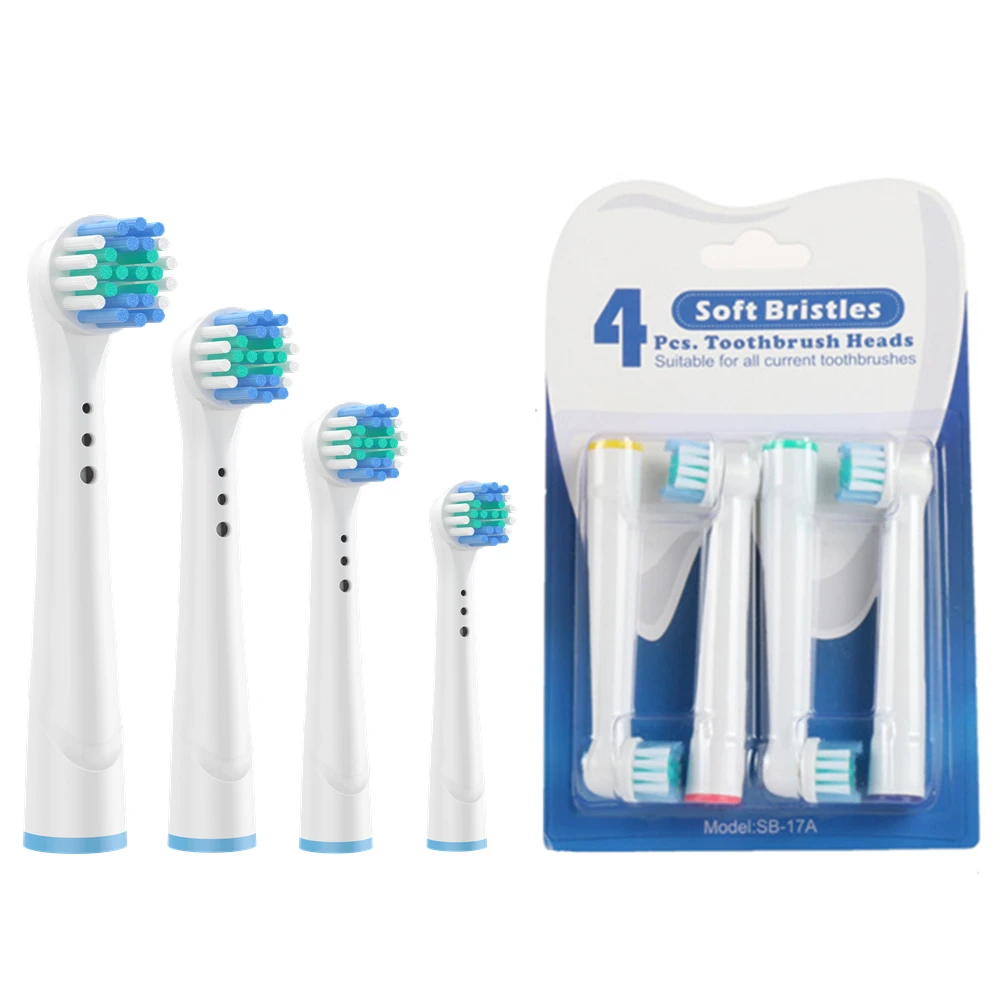 

4Pcs Replacement Toothbrush Heads for Braun Oral B Cross Floss Action Precision Soft Bristle Electric Tooth Brushes Heads