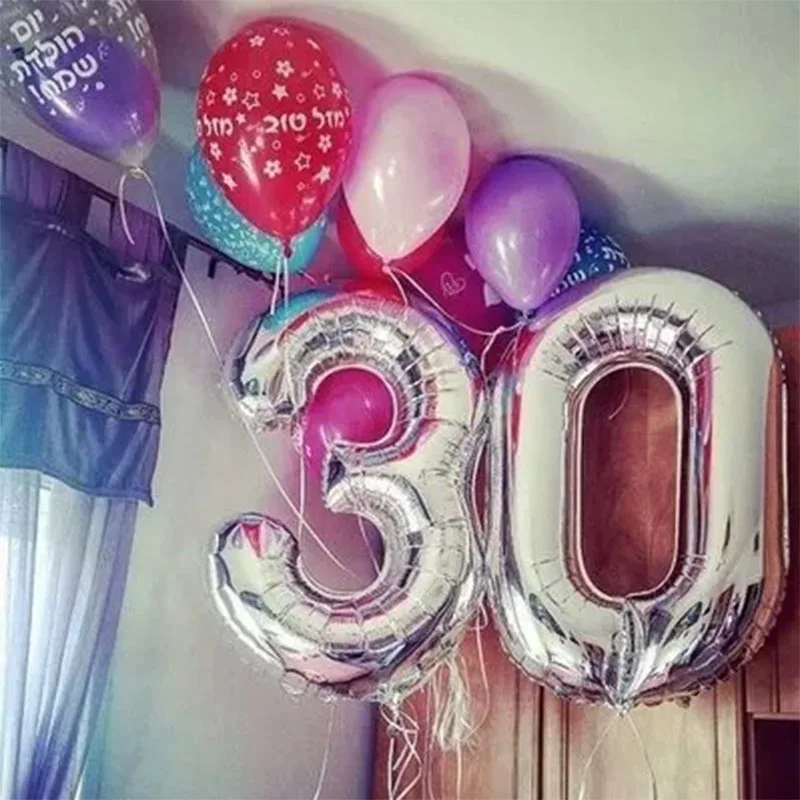 Шар с гигантскими цифрами 32/40 дюйма шар из фольги розового золота большим числом 0