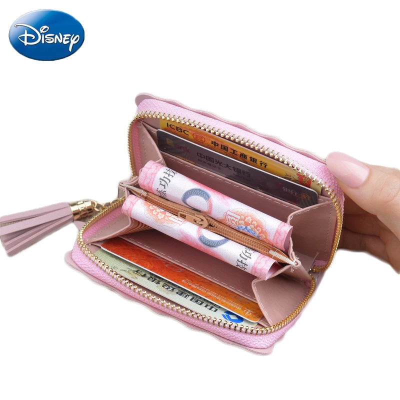 Маленький кошелек disney lady с Микки Маусом, короткий, на молнии, с кисточками, для ключей, кошелек для монет, для студентов, маленький мини-кошелек, держатель для карт, клатч