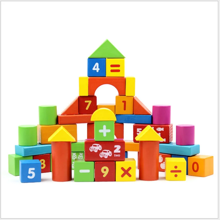 

50 Tablets Building Blocks Environmentally Friendly ENLIGHTEN with Numbers Barrel Building Blocks Infants Children Early Childho