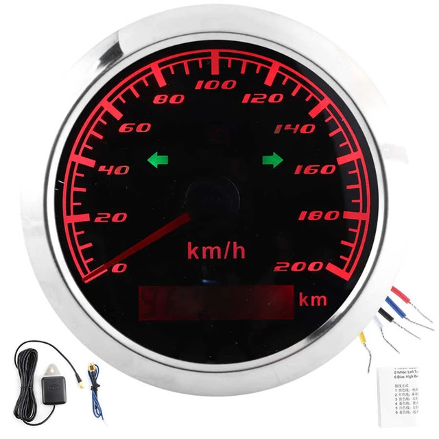 Compteur de vitesse GPS numérique IP67, étanche 9-32, rétro-éclairage,  odomètre, pour voiture, camion, bateau