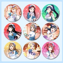 1 шт. 58 мм аниме Love Live! Солнечный свет! Aqours горничная Милая охара Мари Kanan железная Кнопка милые Значки брошь иконы