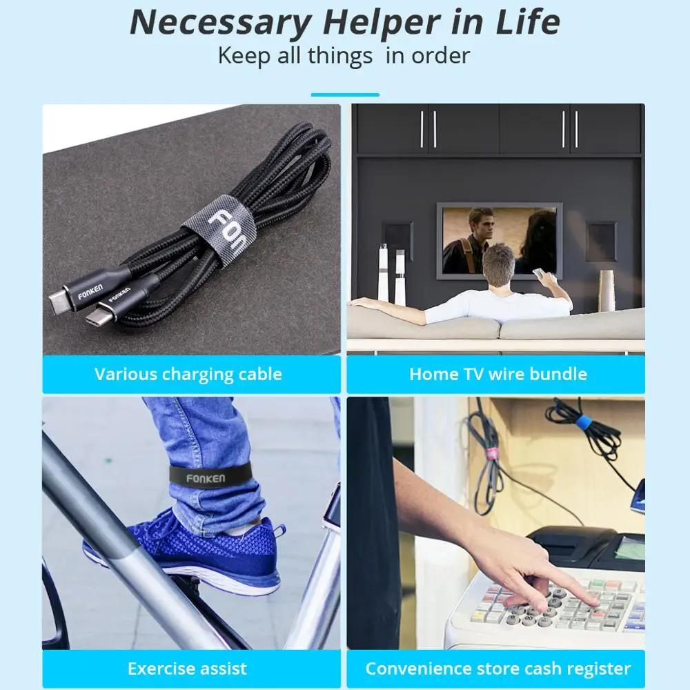 FONKEN USB Кабельный организатор 5 м 1 Управление кабель Winder Wire держатель для