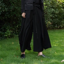 27-44 индивидуальный большой код осень новая мужская одежда мода с несколькими пряжками супер широкие брюки