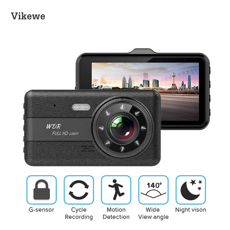 Vikewe Новые 3 дюймов Автомобильный видеорегистратор Камера полный HD1080P Автомобильный видео Регистраторы петля Запись Dash Cam Ночное видение автомобиля Камера DashCam