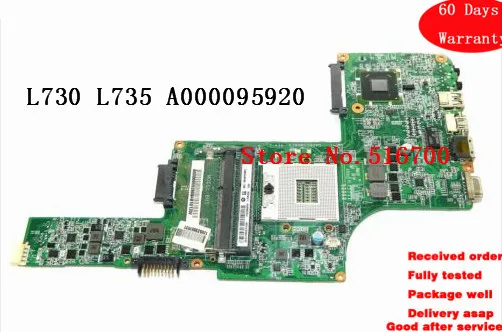 Материнская плата для ноутбука TOSHIBA SATELLITE L730 L735 P/N A000095920 протестирована |