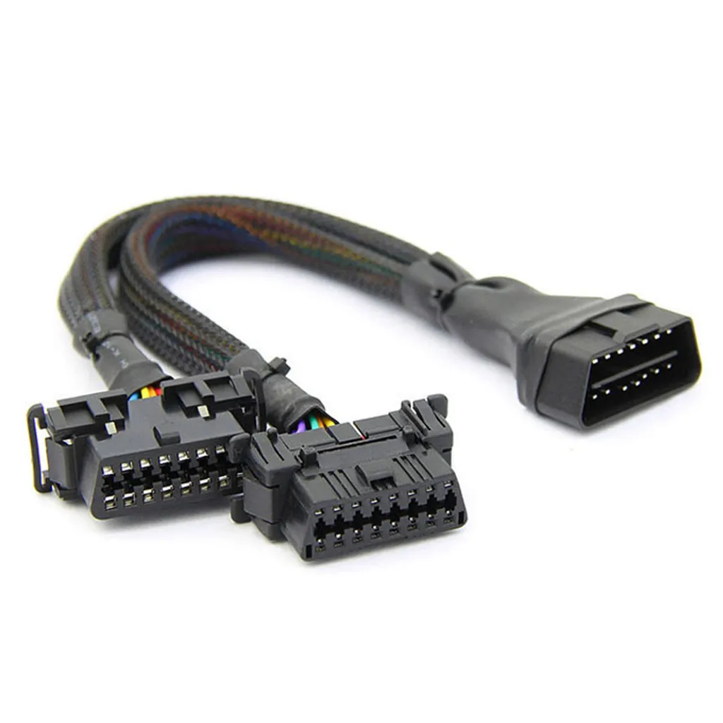 1 в 2 конвертированный кабель OBD2 плоский удлинитель с 16Pin подключен Конвертор Кабель адаптер Диагностический автомобиль аксессуары