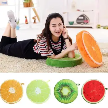 

3d Simulation Fruit Seat Cushion Watermelon Orang Kiwi Round Mat Sofa For Chair Pad Pillow Fruit Wood Floor Plush Seat Cush B8V8