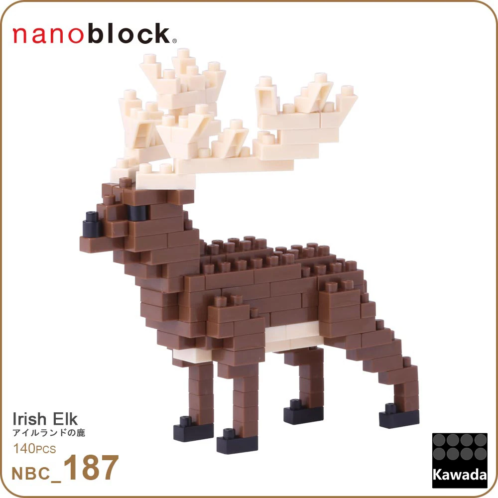 NANOBLOCK ирландский Лось мини кирпичи головоломки 140 штук отличный подарок NBC-187