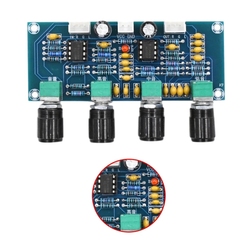 NE5532 тональная плата предусилителя с предусилителем с регулировкой громкости высоких басов предусилитель тонального контроллера для платы усилителя