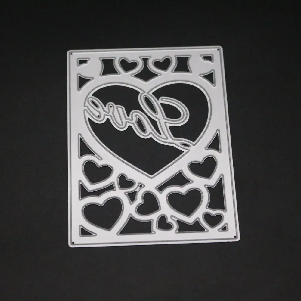 

AZSG Greeting card love Cutting Dies Clear Stamps For DIY Scrapbooking/Card Making Decorative Silicone Stamp Crafts