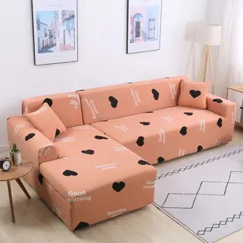 

Heart-shaped Pattern Sofa Stretch Covers Sectional Stretch Slipcovers Living Room Couch Cover Shape Single/Two/Three/Four Seat