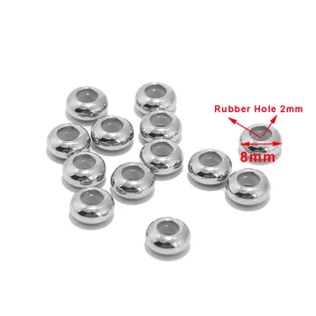 

20pcs 8mm Stainless Steel Round Beads Crimp End Bead For DIY Jewelry Findings And Components Accessories