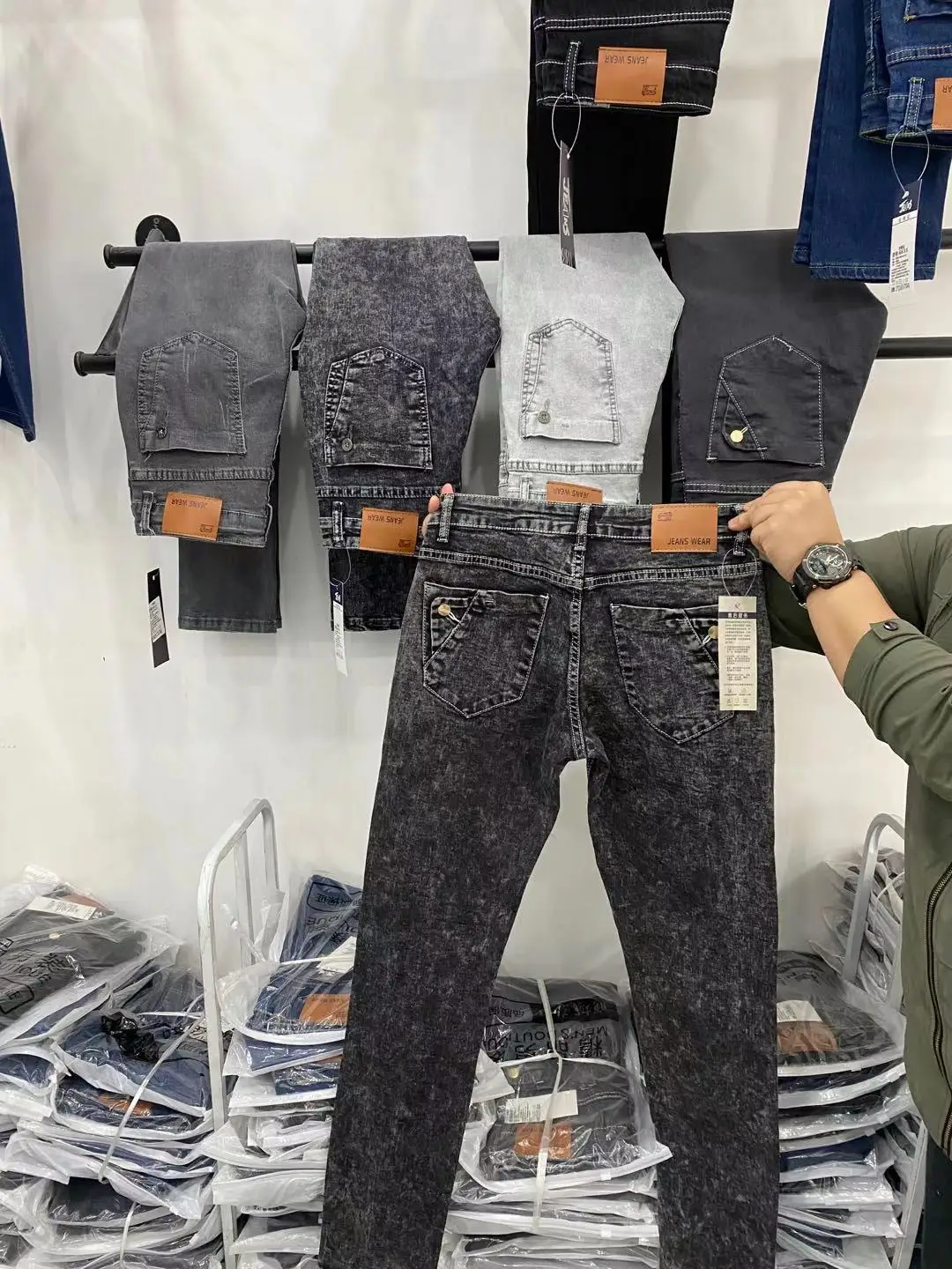 Men Jeans Slim Fit Skinny Denim Elastic Straight Stretch Trousers men jeans,mens jeans,jeans trousers,elastic jeans,denim trousers