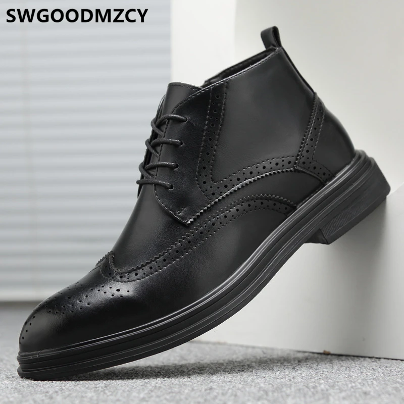 winter boots men corporate shoes leather boots mens dress boots Coiffeur brogue shoes men classic formal dress erkek ayakkabi
