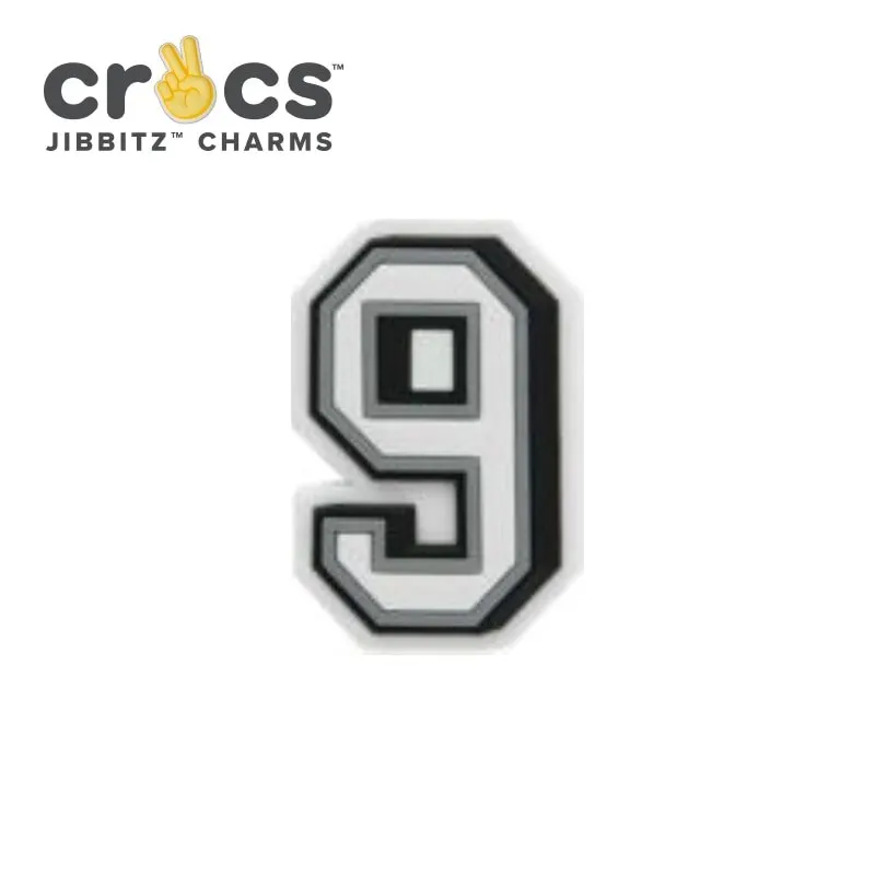 CROCS Jibbitz B&W Number 9|Украшения для обуви| |