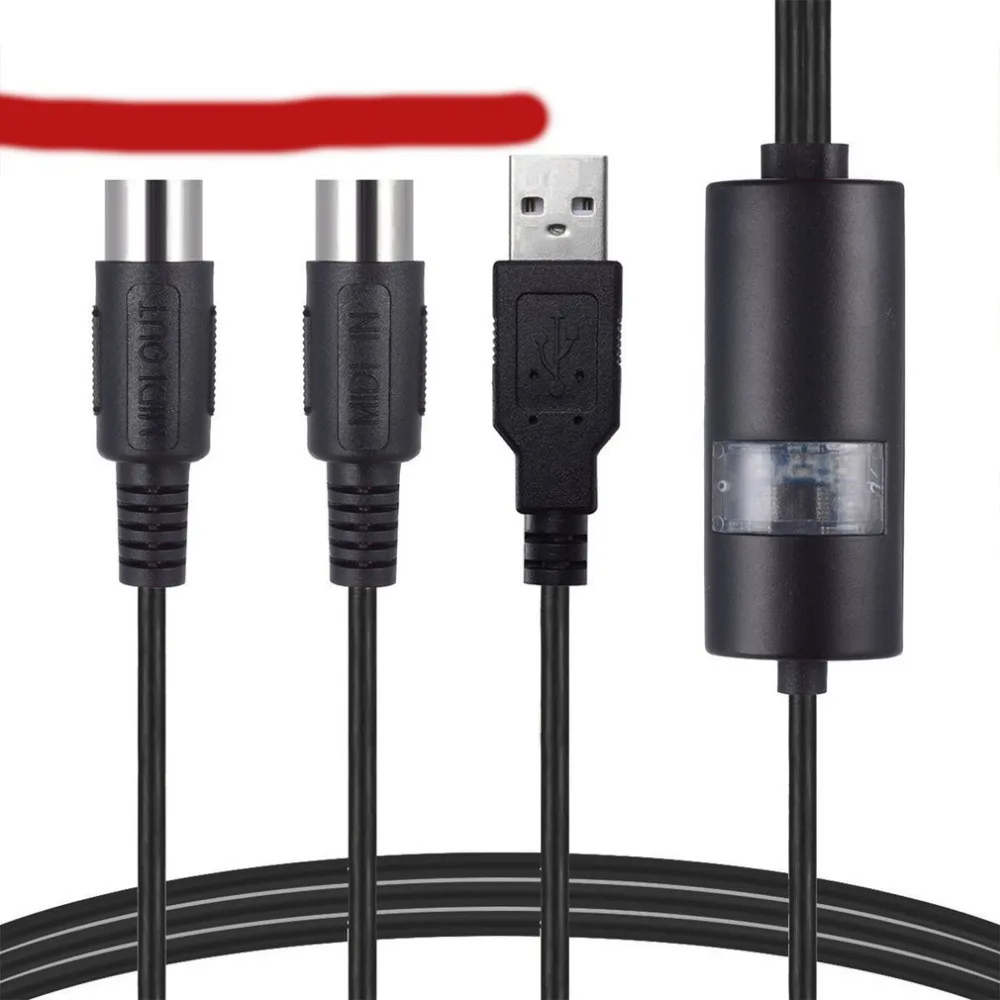 USB к MIDI интерфейсу Кабельный адаптер-переходник для ПК музыкальная клавиатура синтетический адаптер Windows& Mac iOS 2 метра