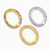 

OCESRIO Brass CZ Multi Color Rainbow Locks for Jewelry Gold Plated Making Jewelry Connectors Bracelet Connector cspa106
