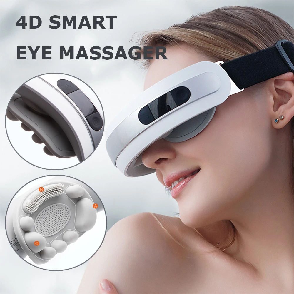 4D Smart Eye Massager Electric Care Instrument with Heat Stress Therapy Massage Hot Compress for Relax and Reduce Strain | Красота и