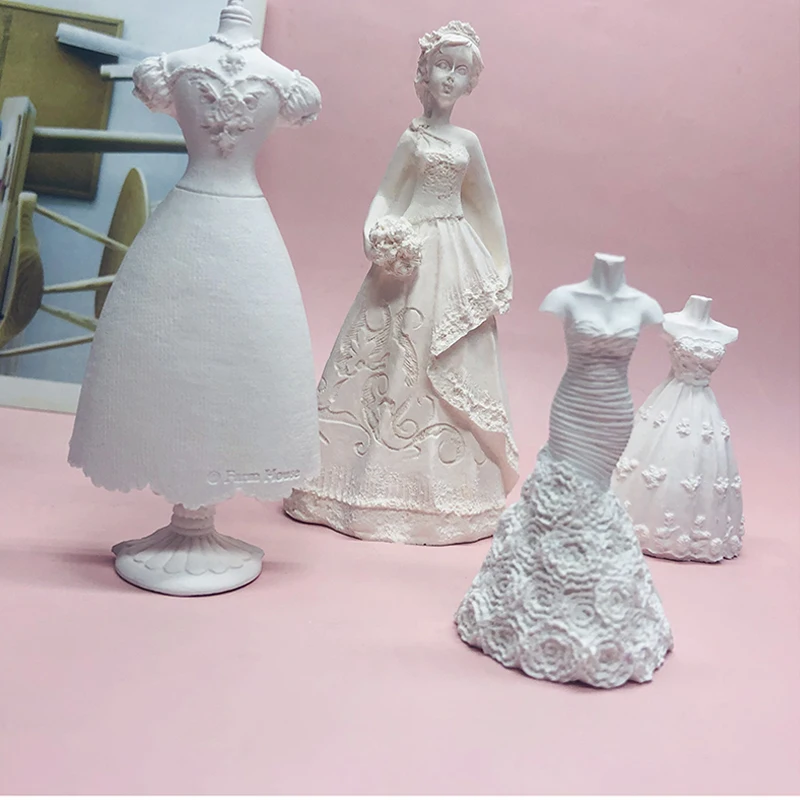 Silicone Mold Bride Wedding Dress DIY Handmade Aromatherapy Candle