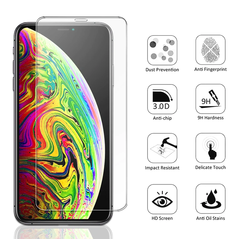 Стекло для iPhone 11 pro max xr защита экрана защитное стекло на Pro Max 7 8 6 s Plus X XS