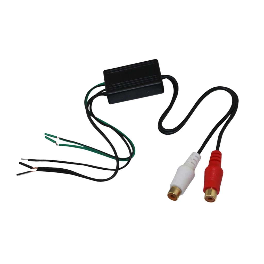 AUDIO VIDEO CAR SPEAKER WIRE TO RCA HI/LOW ADAPTER CONVERTER LINE LEVEL OUTPUT