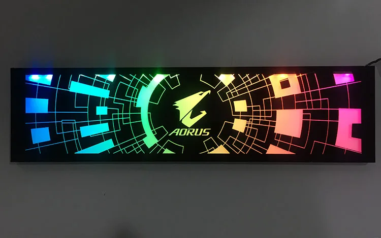  Nach Maß RGB Panel DIY MOBO AURA SYNC 5V 3Pin/12V 4Pin RGB Für VGA/SSD /Power/PC Fall Backplate Cha