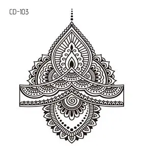 CD-103 1 лист Для женщин сексуальные Руку поддельные тату серьги Henna Mandala цветок временные татуировки для девочек Красота Флора водостойкие татуировки индийские мехенди - Цвет: CD-103
