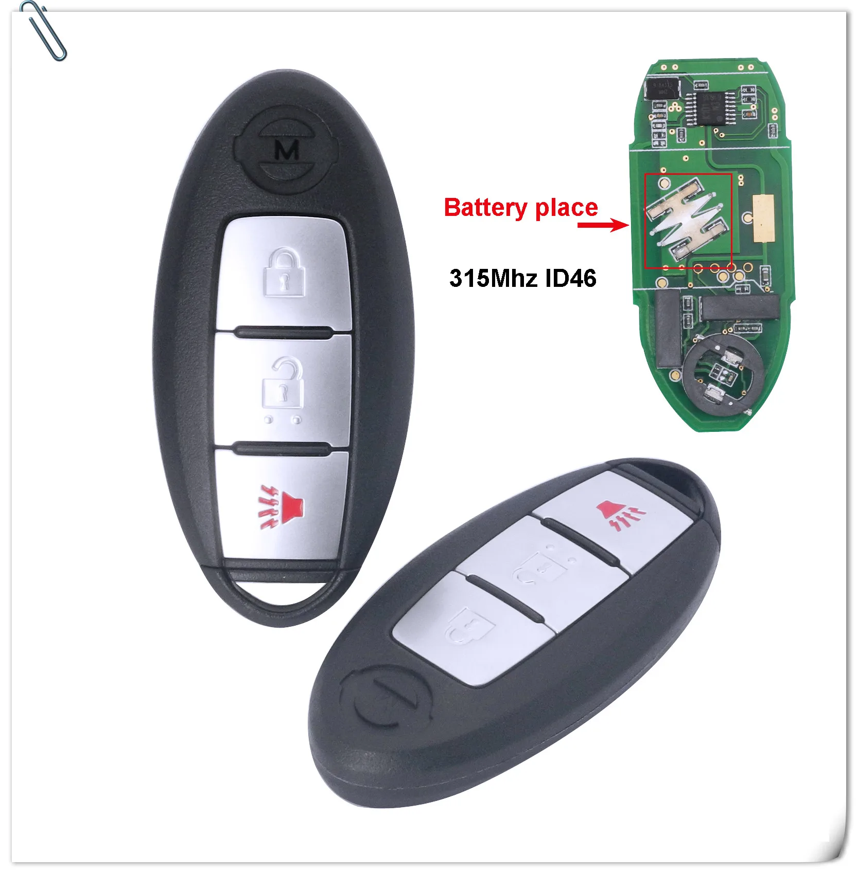 Jingyuqin умный дистанционный ключ Подходит для Nissan March Sunny Tiida Livina Sylphy Altima Maxima 3 кнопки брелок