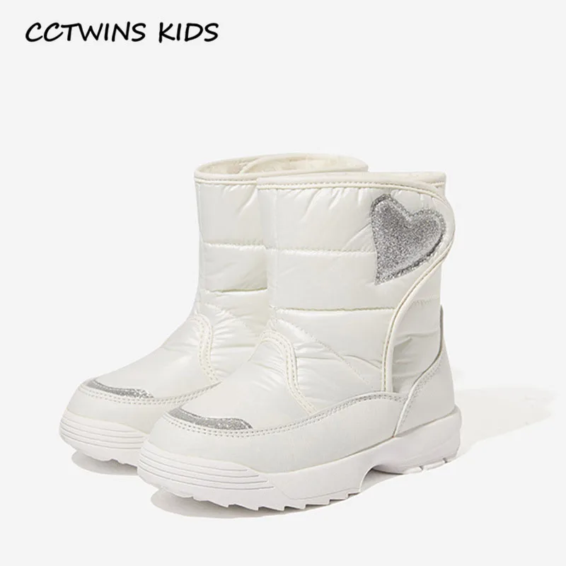 CCTWINS/детская обувь; коллекция года; зимние детские модные ботинки до середины икры; брендовые зимние ботинки для маленьких мальчиков; обувь из искусственной кожи для девочек; SNB161 - Цвет: Белый