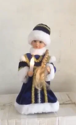 snow maiden-3 16 дюймов русская Музыкальная кукла Санта Клаус 40 см Кукла Снегурочка говорящие игрушки светодиодные рождественские игрушки украшения Дед Мороз подарок на год - Цвет: snow maiden-3