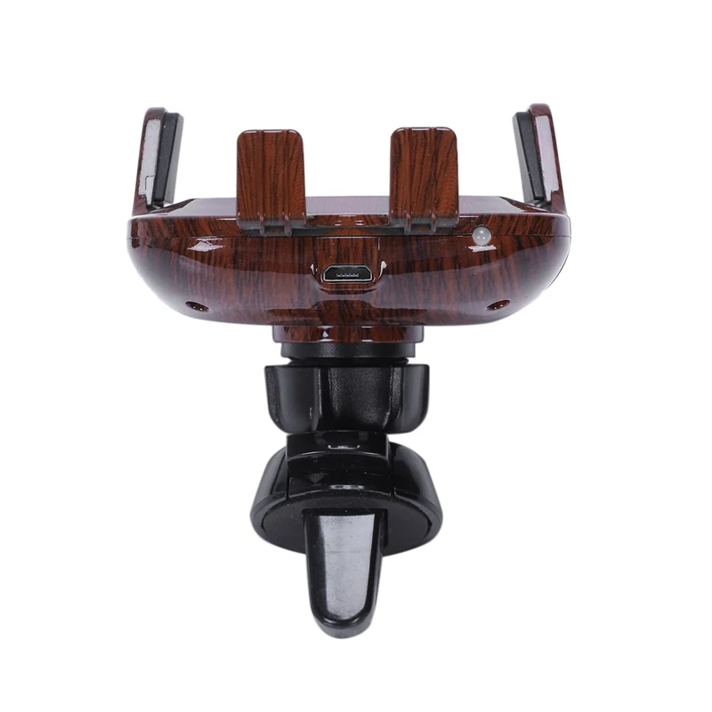 Car Wireless Charger Car Phone Holder For Iphone Xs Max X Xr Wood Grain Fast Wireless Charging Infrared Automatic Induction