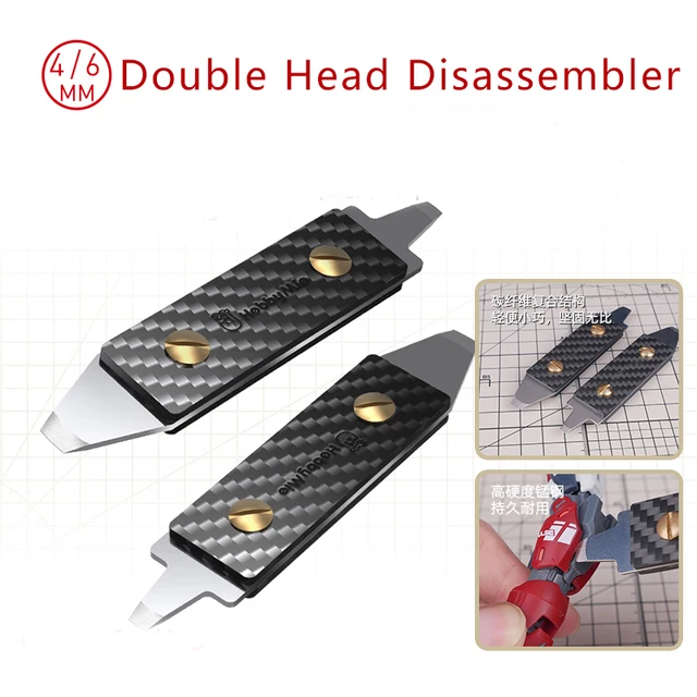 Double-Head Disassembler High-Hardness Manganese Steel Carbon Fiber Manual DIY Opener Gundam Model Tool Hobby Making Accessory 1